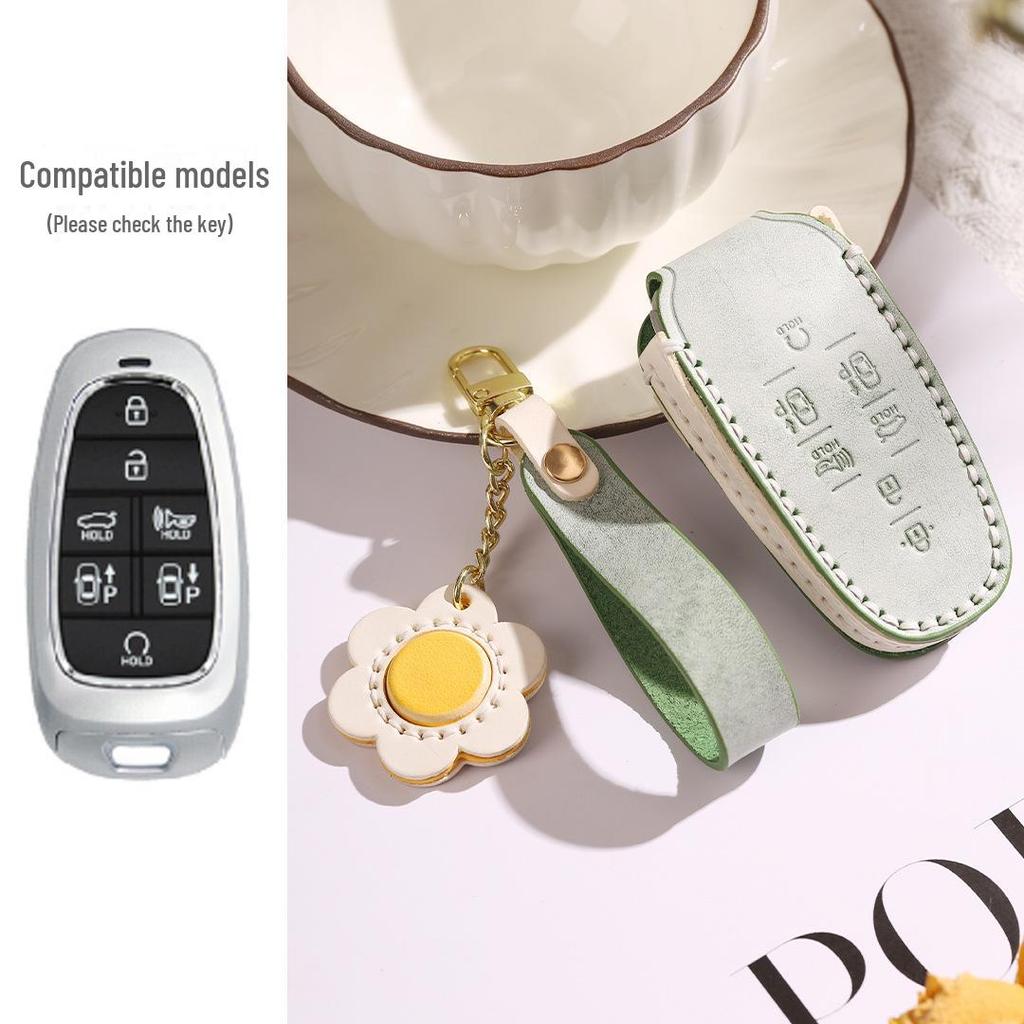 Genuine Leather Key Cover for Hyundai Sonata (7-button) & Tucson (5-button)