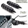 Pair 1" 25mm Universal Aluminum & Rubber Motorcycle Custom Handle Bar Hand Grips Throttle