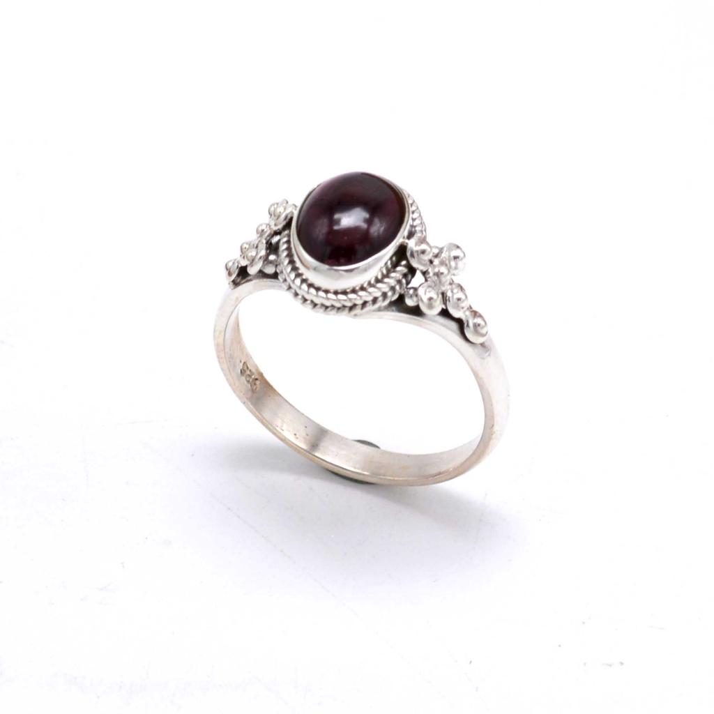 Garnet 925 Sterling silver Handamde Januart Birthstone Ring
