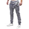 Plus Size Men Sporty Solid Color Waist Drawstring Pockets Ankle Tied Long Pants