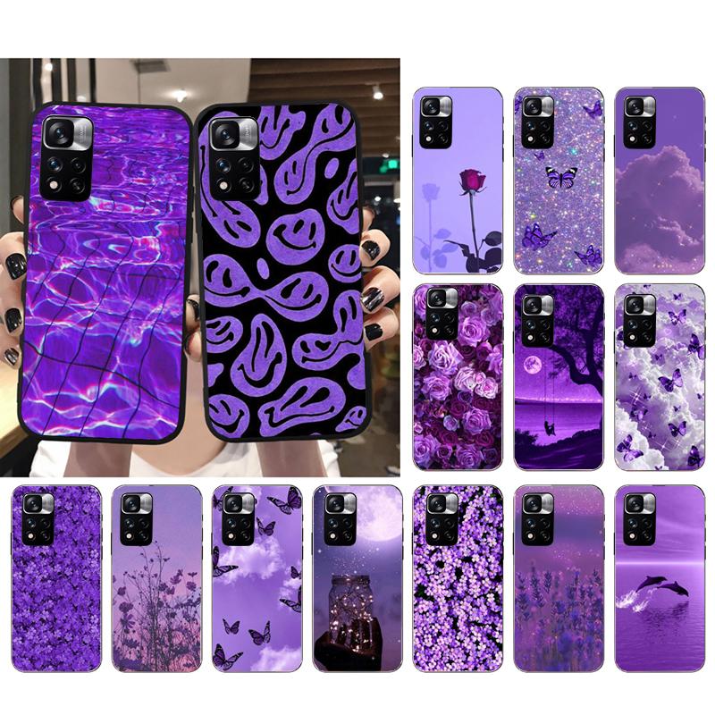 Phone Case For Xiaomi Redmi Note 13 12 11 10 Pro 12S 11S Redmi 13C 10 A1 A2 A3 Aesthetic Purple Case