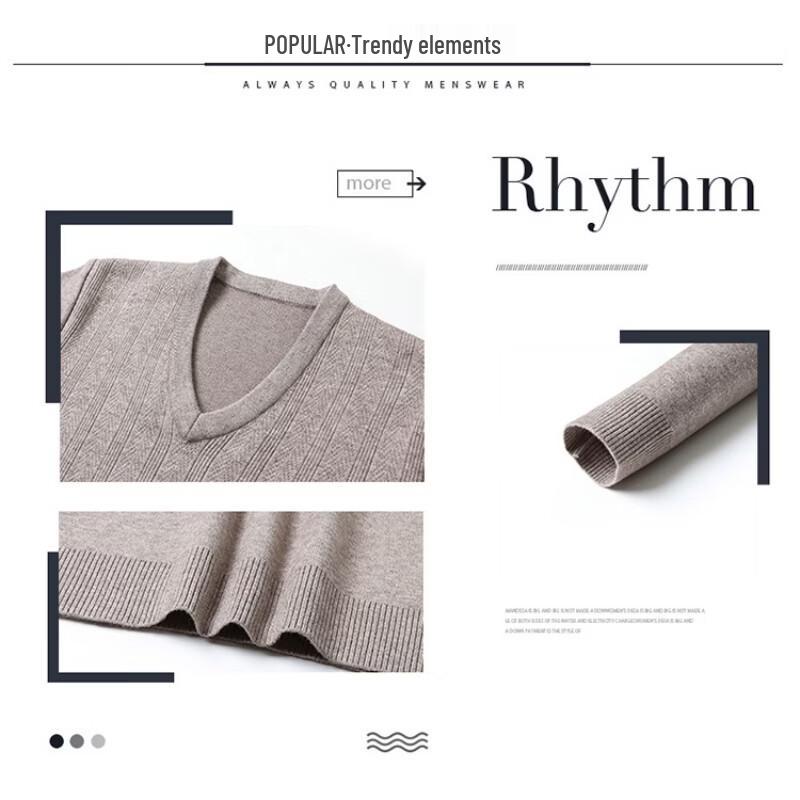 Pierre Cardin Men's V-Neck Thickened Knitted Pullover Sweater