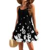 Women's Dresses Sleeveless Loose Casual Floral Print Hem Pleated Beach Dresses