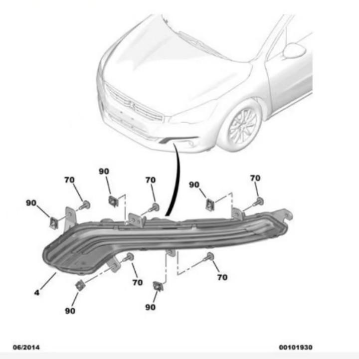 Compatible LED Daytime Running Lights DRL Assembly for Peugeot 508 (9809087780, 9809087680)