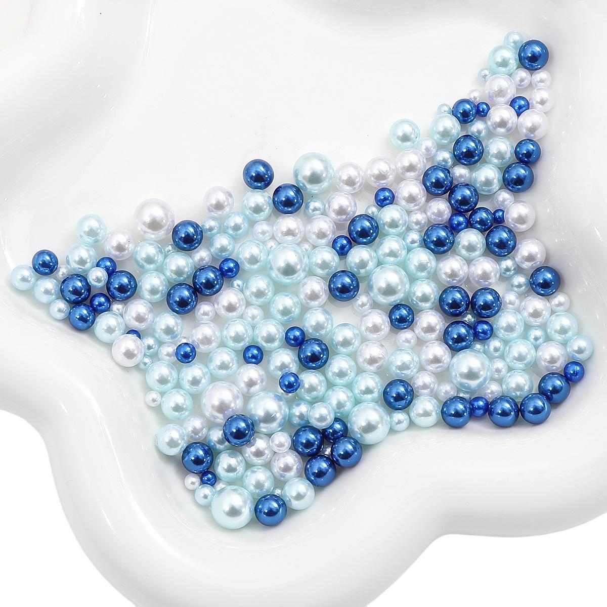 

Непористые цветные круглые бусины с перламутровым покрытием из АБС-пластика для поделок своими руками и модных аксессуаров 50g/bag about 750-1000 pieces глубокий/синий