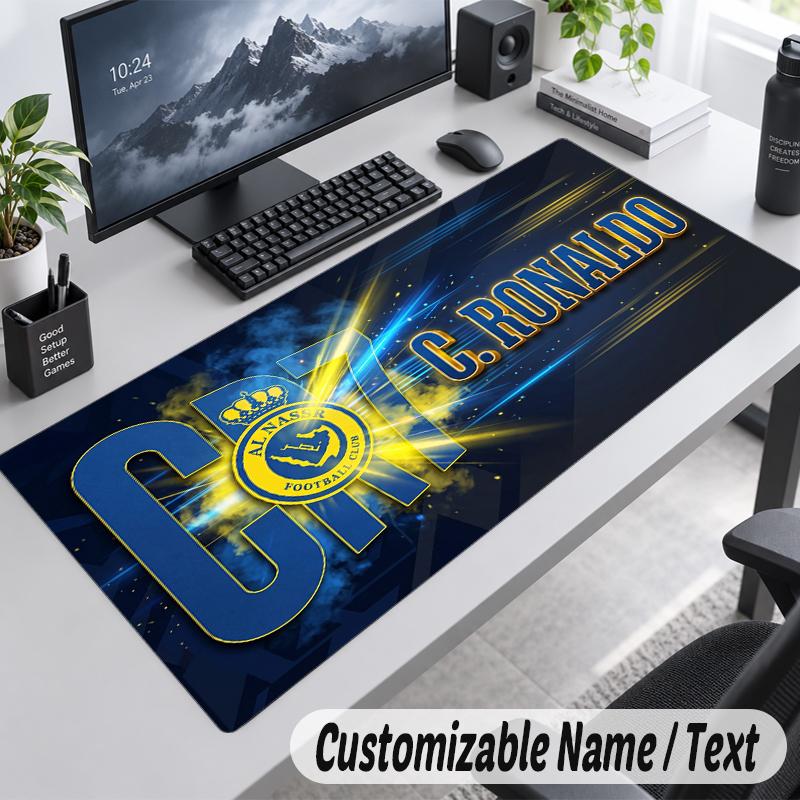 Custom Name Text Mouse Pad Cristiano Ronaldo Personalized Desk Pad For Work And Gaming
