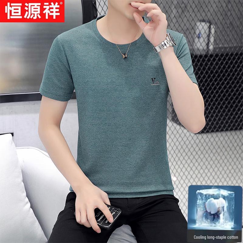 

Мужская летняя дышащая футболка с круглым вырезом и коротким рукавом Hengyuanxiang L