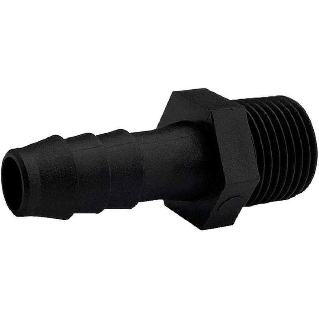 20 pcs 3/8" Barb x 1/4" NPT Male Connector, Plastic Hose Barb Fitting, Adapter, Industrial Hose Barb to Pipe Fittings Connect
