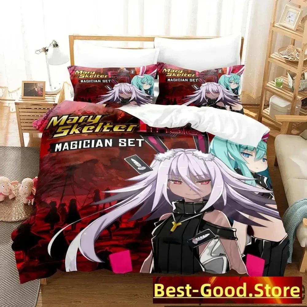 Аниме Mary Skelter Finale Принтованный Постельный Комплект Пододеяльник Наволочка Комплект Постельного Белья Постельное Белье Простыня Покрывало Полный Двуспальный Кинг-сайз 70x133cm 2pcs