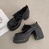 Sweet and cool retro Mary Jane shoes women's French niche design sense small leather shoes thick heel high heels 2025 spring and summer new models