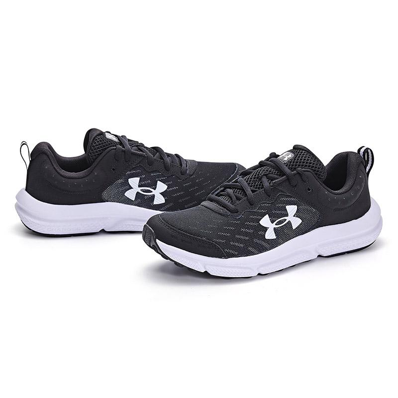 Under Armour Slip Resistant Wear Resistant Breathable Sweat Absorbing Lightweight Warm Low Top Running Shoes Kids Sneakers Black White Blue 3026182