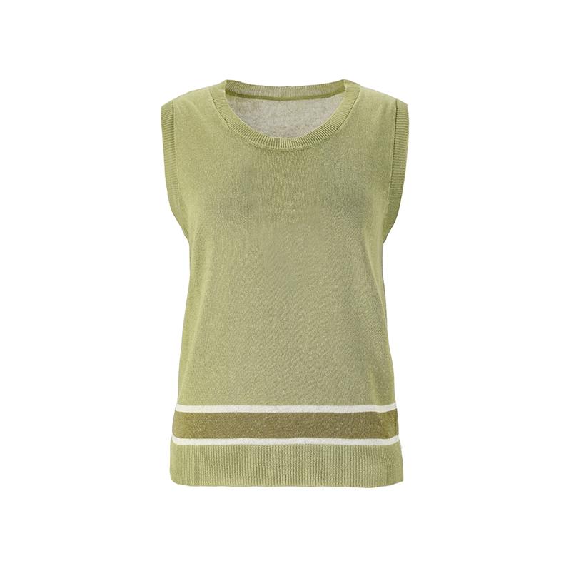 SOUP Contrast Hem Sleeveless Knit (Oy5Skt4)