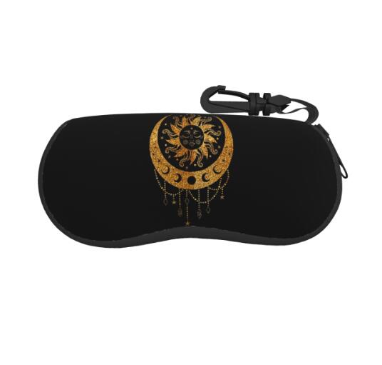 Moon and Sun Gothic Sunglasses Cases Glasses Box Soft Glasses Bag for Women Outdoor Travel Accessories Print Portable One Size