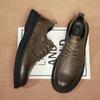 Trendy Brand Men's Genuine Leather Shoes Retro Classic Low Top Shoes Men's Office Business Shoes Lace Up Casual Shoes