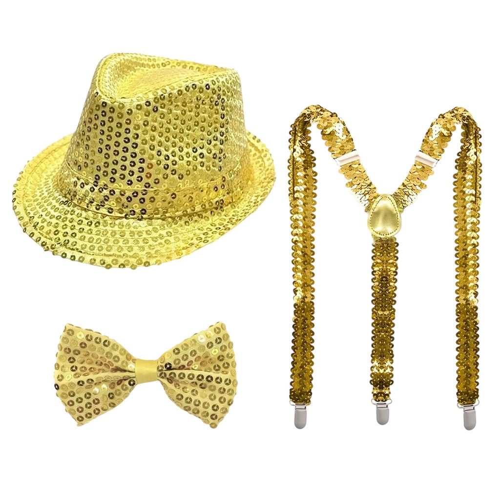 Performance Props: Sequined Hat, Tie, Gloves, Suspenders, Men's Suit