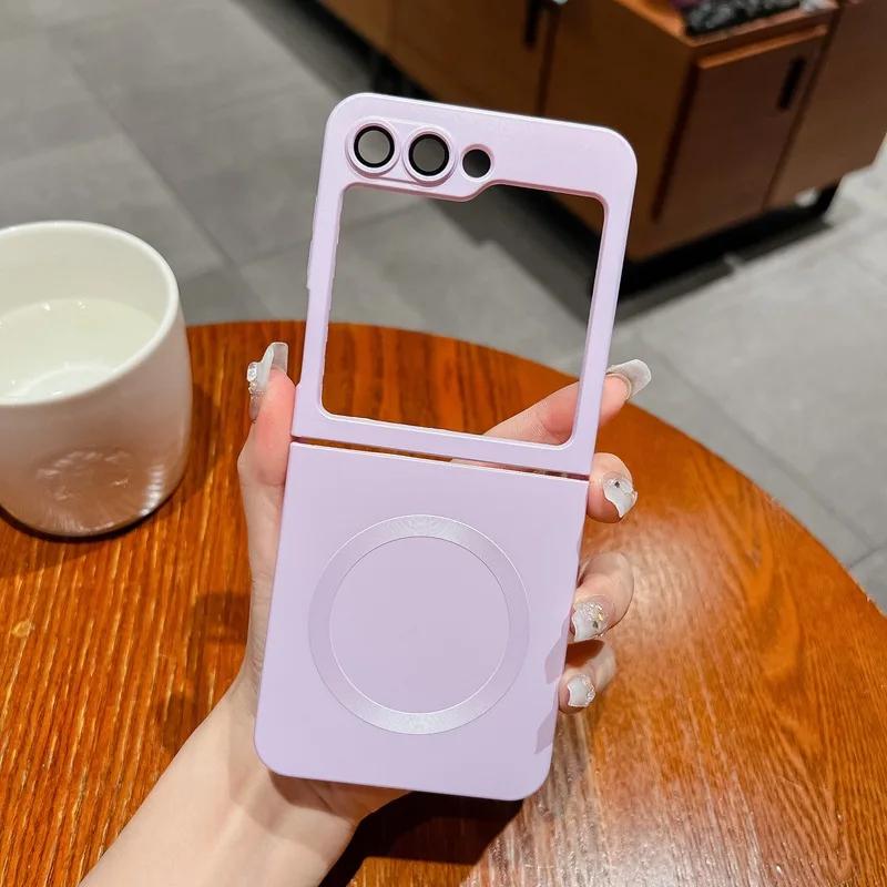 Galaxy Z Flip 7FE 6 5 4 3 Wireless Charge For Magsafe Magnetic Phone Case For Samsung Z Flip5 Flip4 Flip6 Flip7 Protective Cover