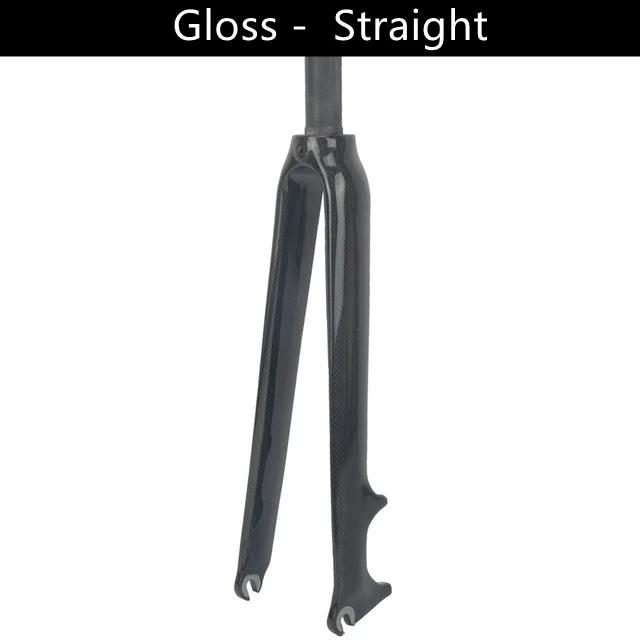 Bicycle Road Fork 700C Carbon Fiber Rigid Fork Road Bike Fork QR 9*100mm Disc Brake Steerer Tube Straight / Tapered Glossy - Straight