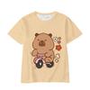 Children's T-Shirt Girl Capybara Printed Little Girl Clothes Short Sleeve Children Top O-Neck Tight T-Shirt Fashion Girl T-Shirt