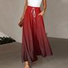 Women's Pants Boho Print Elastic High Waisted Pants Casual Wide Leg Long  Pant Trousers With Pocket