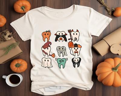 Halloween Teeth Shirt, Halloween Dentist T-Shirt, Halloween Costume, Spooky DentisT-Shirt, Trick Or Teeth, Funny Halloween Gift Tee Tops