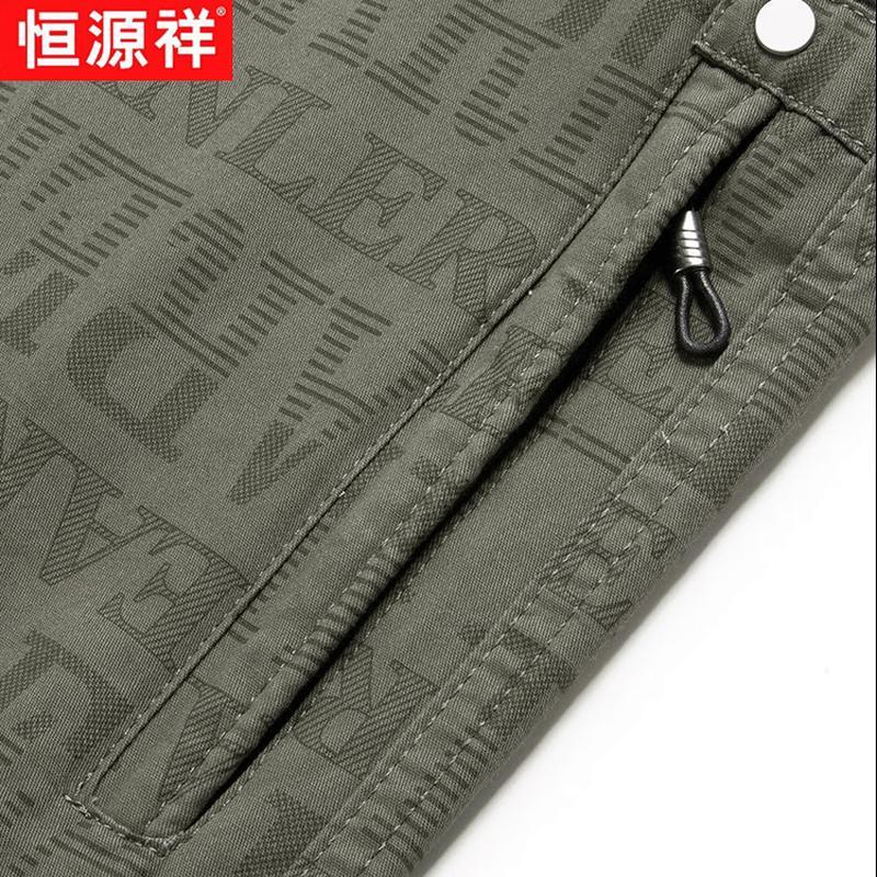 Hengyuanxiang Men's Summer Cotton Cargo Capris