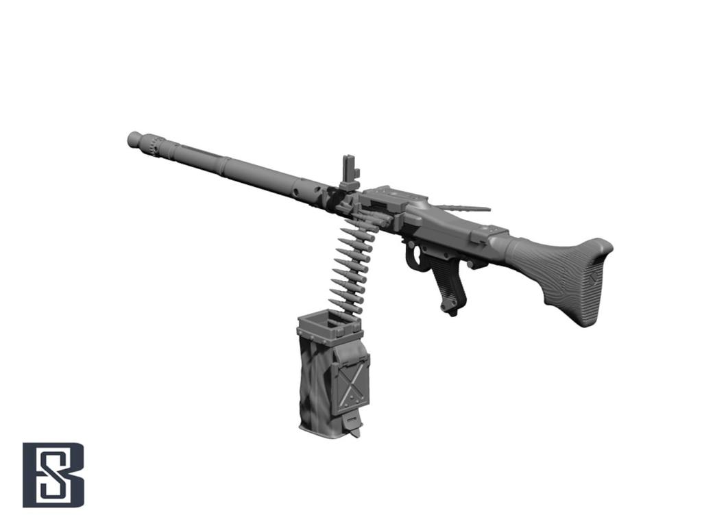 BSK Model Scale WWII German MG34 Machine 2 4 3D Printed Assembly BSKC35022 1/35 Vehicle-Mounted Gun, Types, Pieces, Kit,