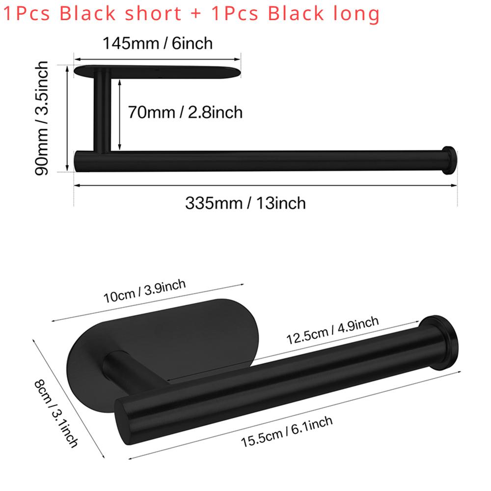 Adhesive Toilet Roll Paper Holder Organizer Wall Mount Storage Stand Kitchen Bathroom No Drill Tissue Towel Dispenser Stainless