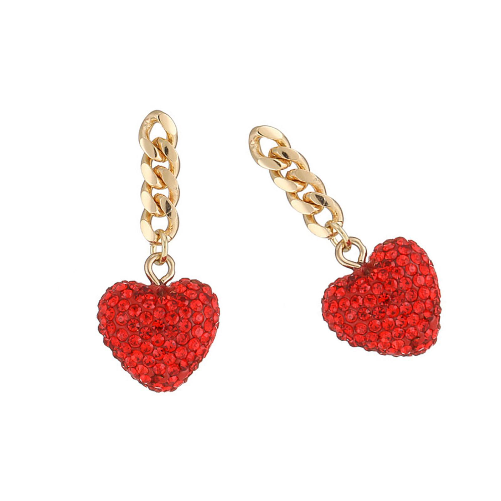 

Элегантное ожерелье-сердце с инкрустацией, модное массивное ожерелье-цепь, серьги-подвески в виде сердца, металлическая текстура для леди, девушек A