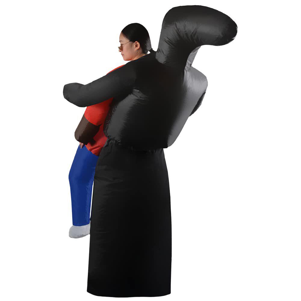 Costume gonfiabile da fantasma nero per Halloween - Tuta per feste cosplay e giochi di ruolo