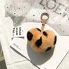 Rex Rabbit Fur Heart Fluffy Fur Keychain Cartoon Design Heart Plush Pendant  Bag Decoration