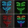 Halloween Glowing V Mask EL Wire Neon Light Up Anonymous Mask Cosplay Horror Luminous Mask for Man Women Haunted House Props
