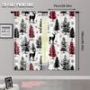 2pcs 2D flat printing Window Treatment Curtains Christmas Deer Snowflake Plaid 100% Polyester Without Electricity Holiday