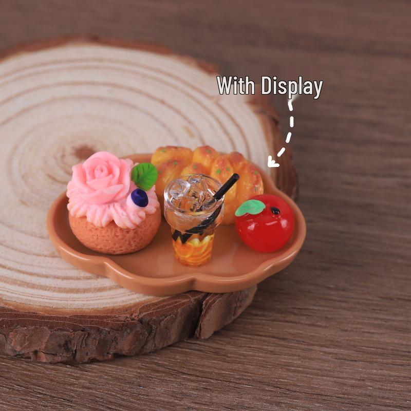 Miniature DIY Dollhouse Iced Tea Lemon Straw Keychain Ornament