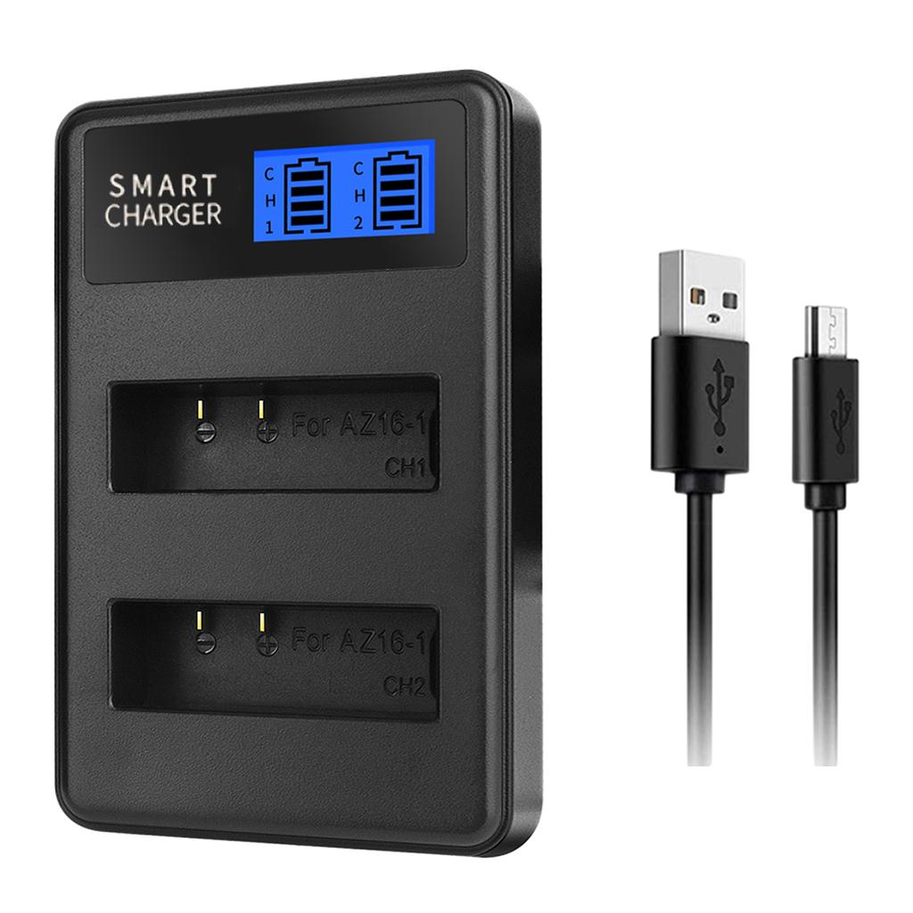 AZ16-1 LCD Universal Battery Double Rechargeable Batteries Charger for XiaoYi YI 4K YI 4K+ YI Lite Action Camera