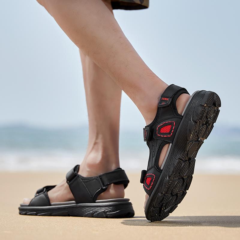 38-46 Summer Men's Leather Outdoor  Sport Sandals  Casual Non-Slip Beach Sandals