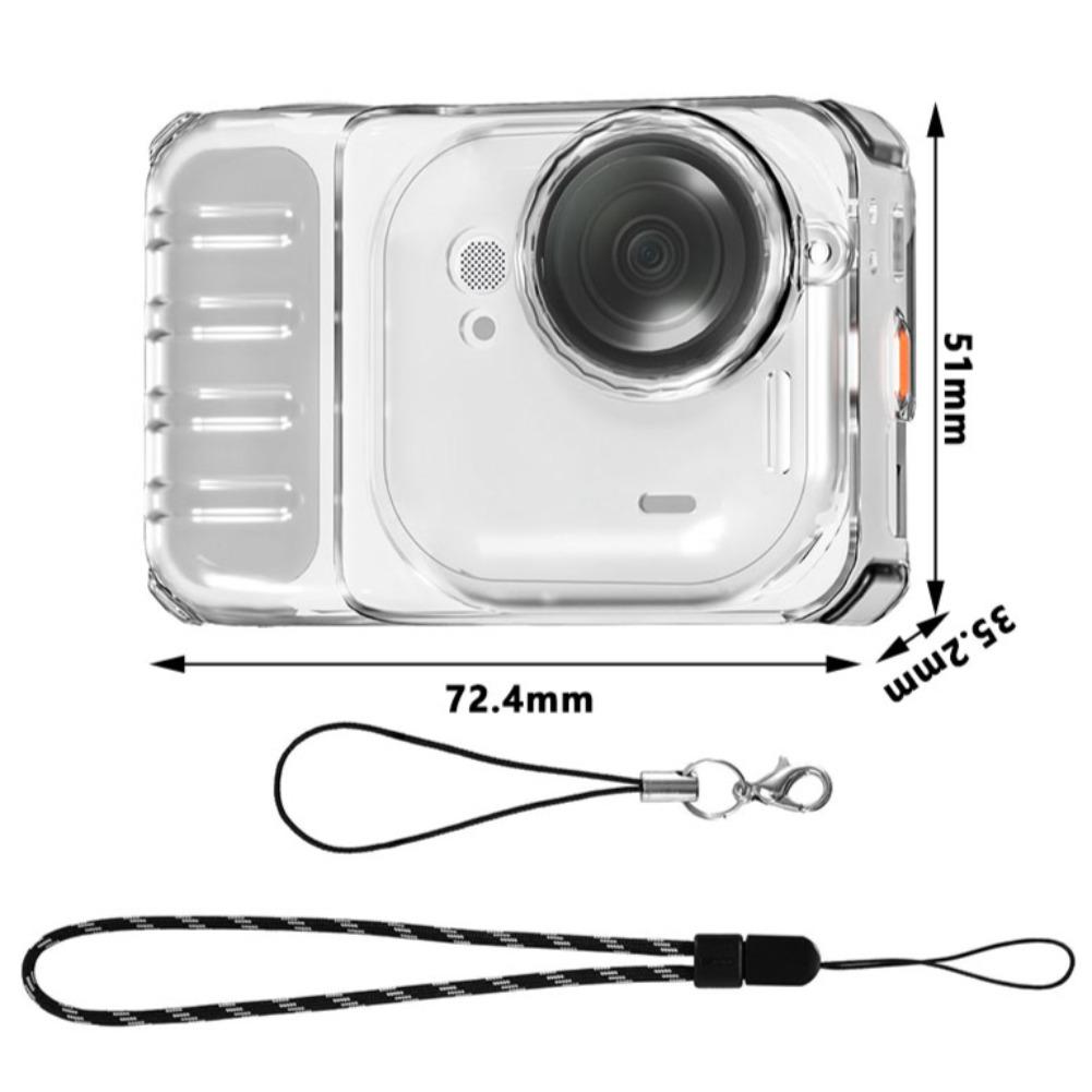 For Insta360 GoUltra Protective Case TPU Flexible Shockproof Cover with Lens Cap Battery Cover Anti-Lost Lanyards Anti-Scratch