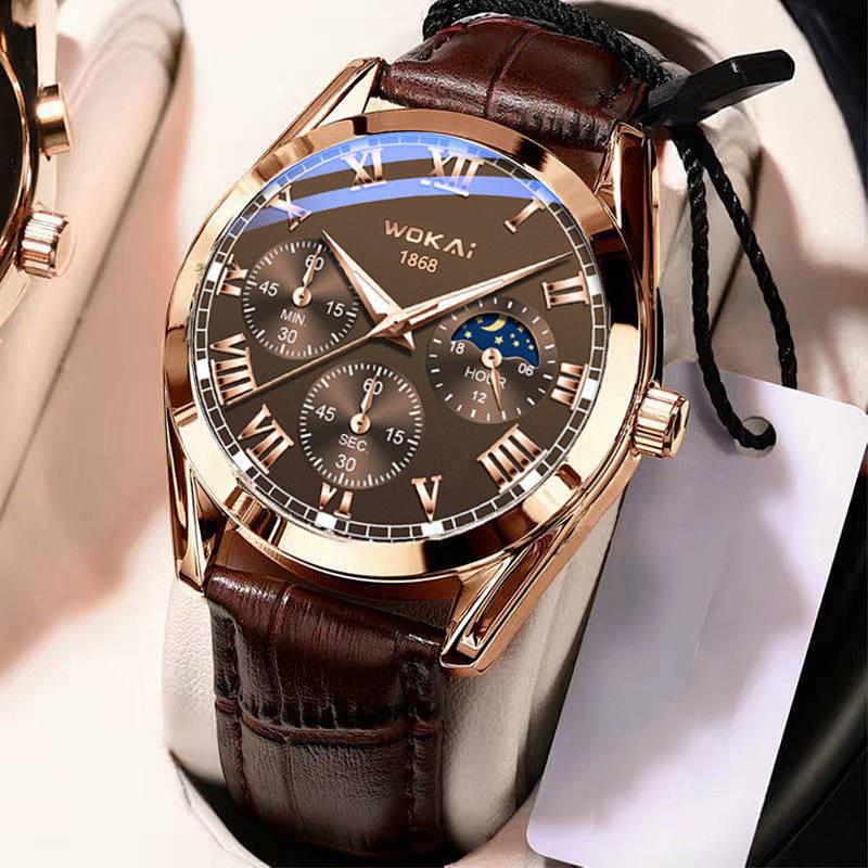 Brand Fashion Men s Fully Automatic Luminous Waterproof Quartz Watch