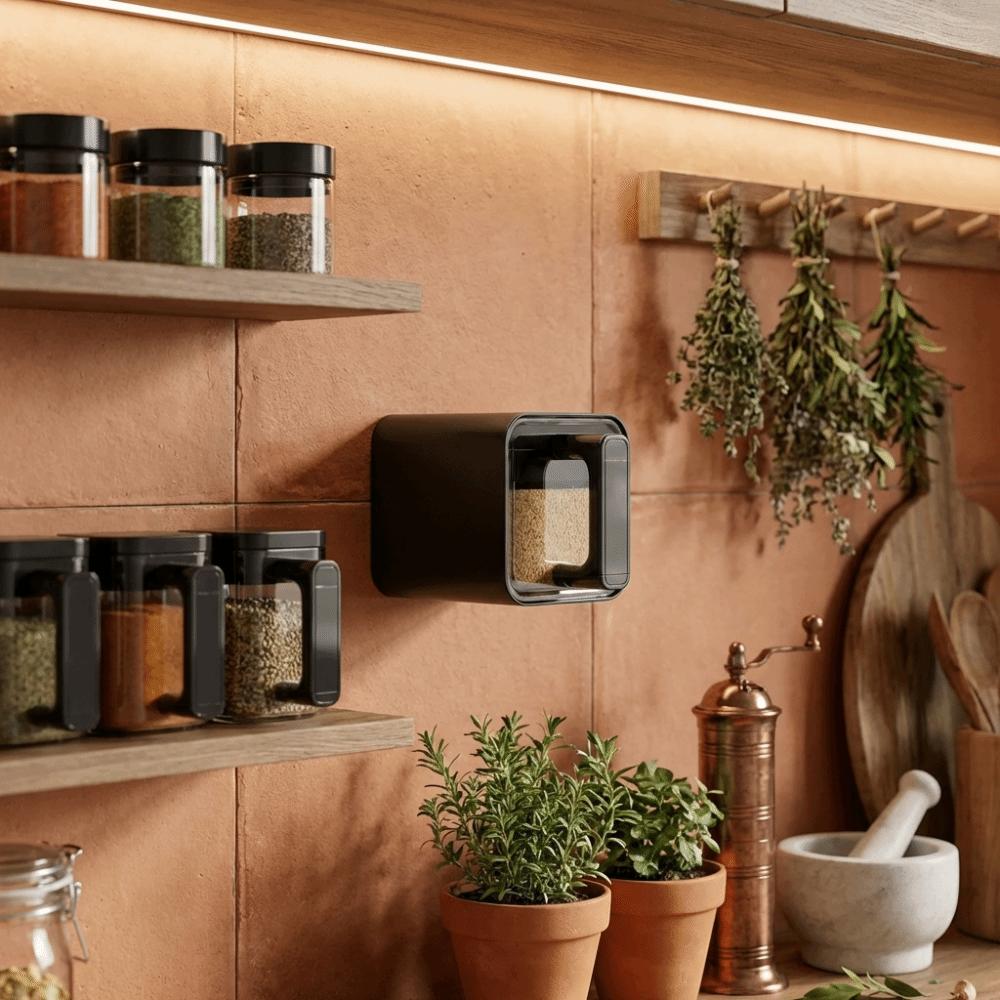 No Punch Spice Storage Rack Wall-Mounted Kitchen Seasoning Jar Multi-Functional Salt Jars  Cooking