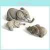 Elephant Resin Figurine Set With Creative Design For Home Decor And Giftgiving