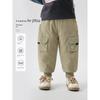 Boys' Mountain-Style Workwear Cotton Pants, Thick Woven Trousers, Winter 2025 New Children's Clothing, Baby Winter Warm Pants