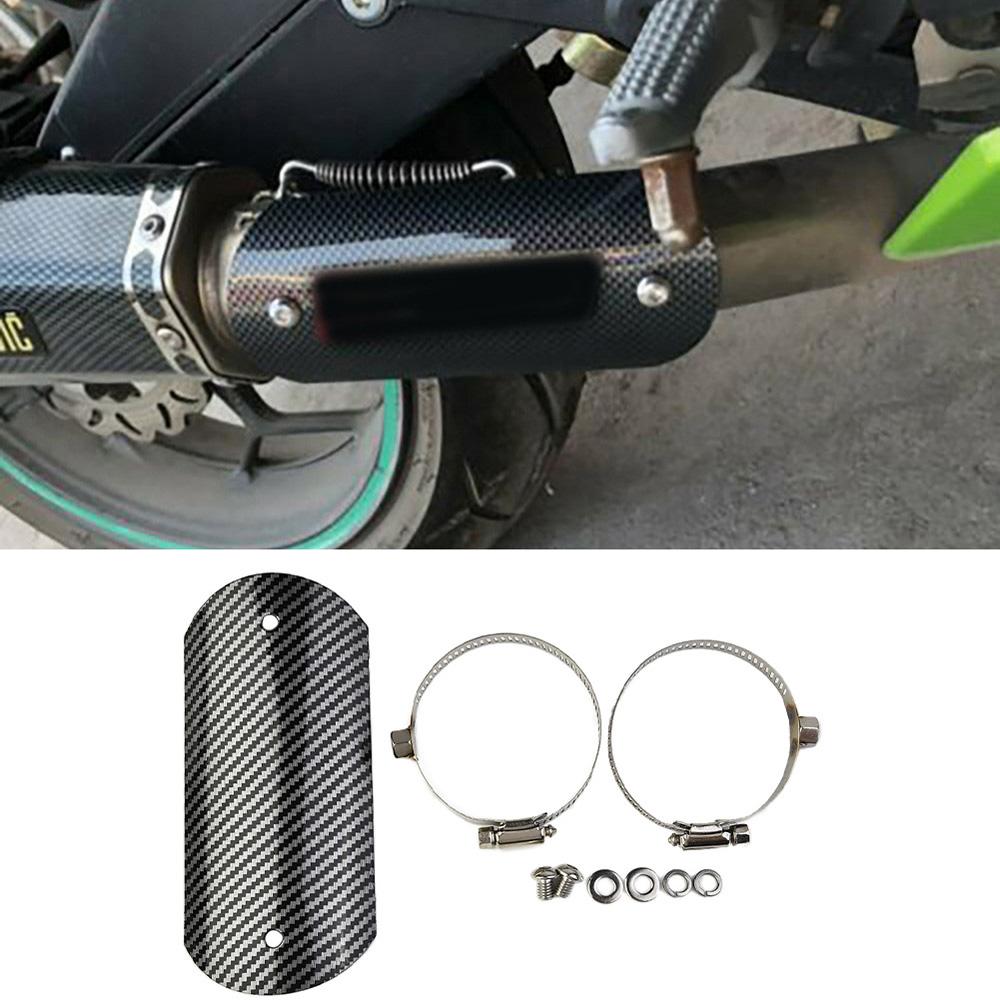 Motorcycle Exhaust Middle Pipe Heat Shield Muffler Protector Guard Carbon Style