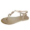 Fashion 2025 The New Summer Sandals Women Fashion Casual Beach Outdoor Flip Flop Sandals Metal Decoration Ladies Flat Shoes Plus Size