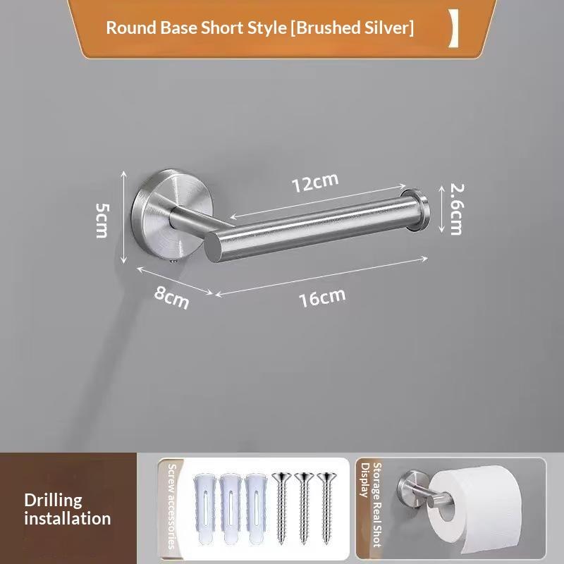 Durable Towel Holder Self-Adhesive No Drilling Bathroom Hook Stainless Steel Bathroom Organizer Kitchen Storage Rack