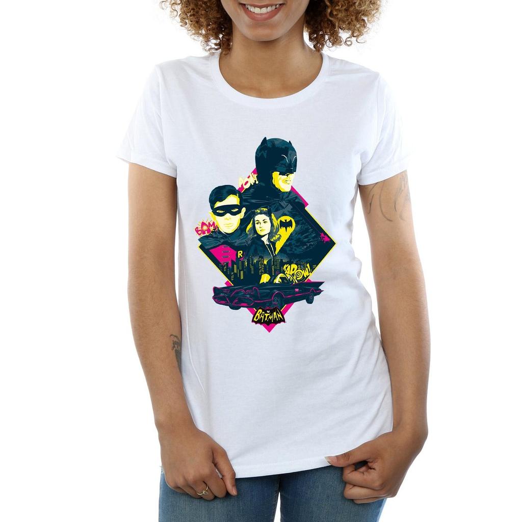 DC Comics Womens/Ladies Batman TV Series Character Pop Art Cotton T-Shirt