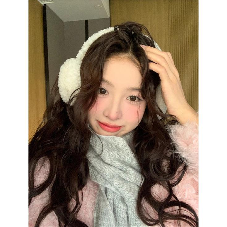 Cute Plush Headphones Winter Earmuffs Women's Warm Soft Ear Covers Imitation Cashmere Hair Band Fashion Earflap Outdoor Supplies