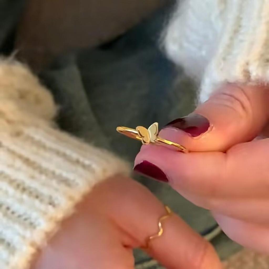 Französischer INS Geometrischer Streifen 18K Goldplattierter Ring - Retro Chic Zeigefinger Schmuck für Damen