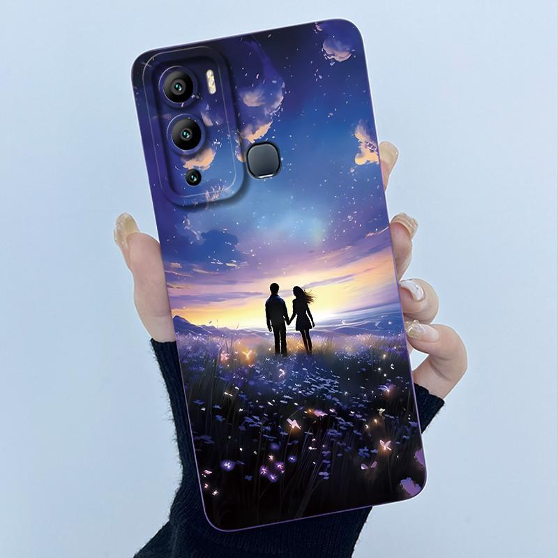 Case for Infinix Hot 12i Hot 12 Play Back Cover Butterfly Flower Soft Silicone Cases for Infinix Hot12i 12Play Hot12 Phone Funda