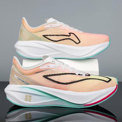 Año de la Serpiente rojo amortiguador rebote placa de carbono transpirable zapatillas de running hombre y mujer resistente al desgaste y antideslizante estudiante profesional