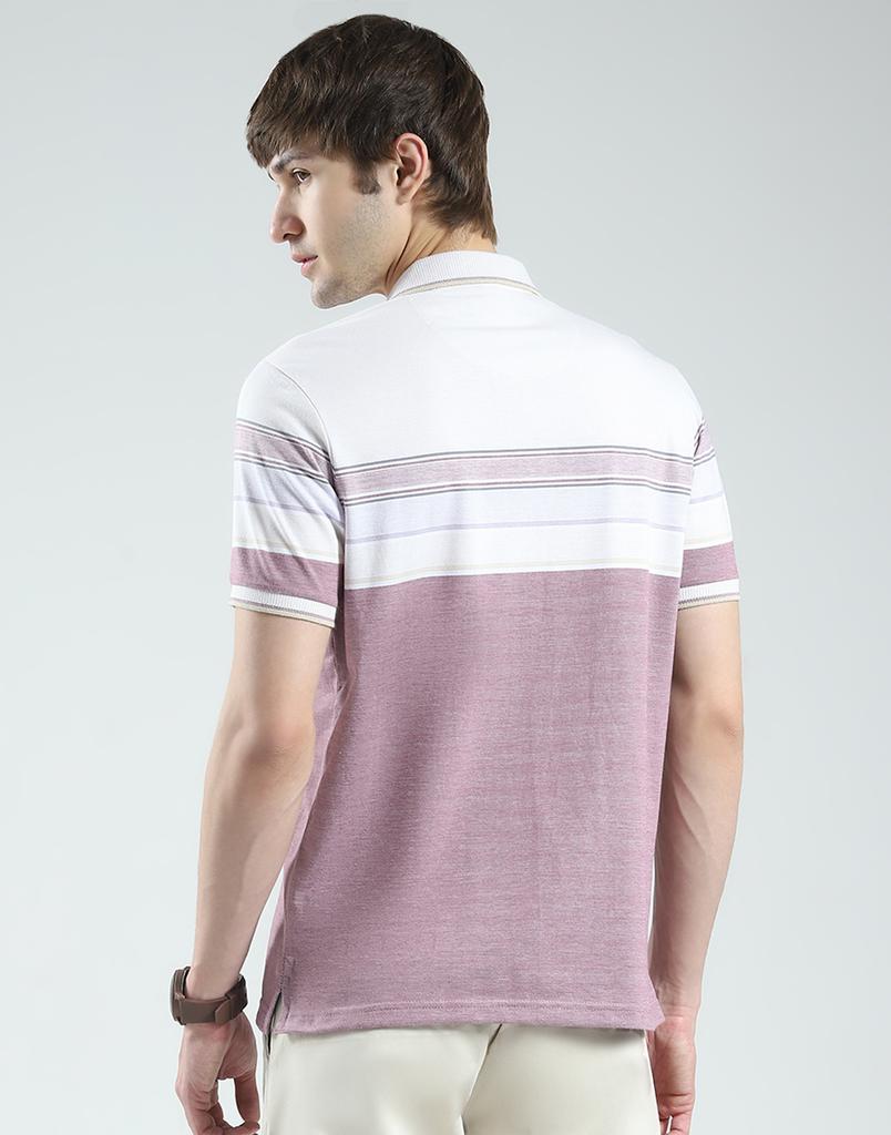 MONTE CARLO Men's Regular Fit Striped Polo Half Sleeve T-Shirt