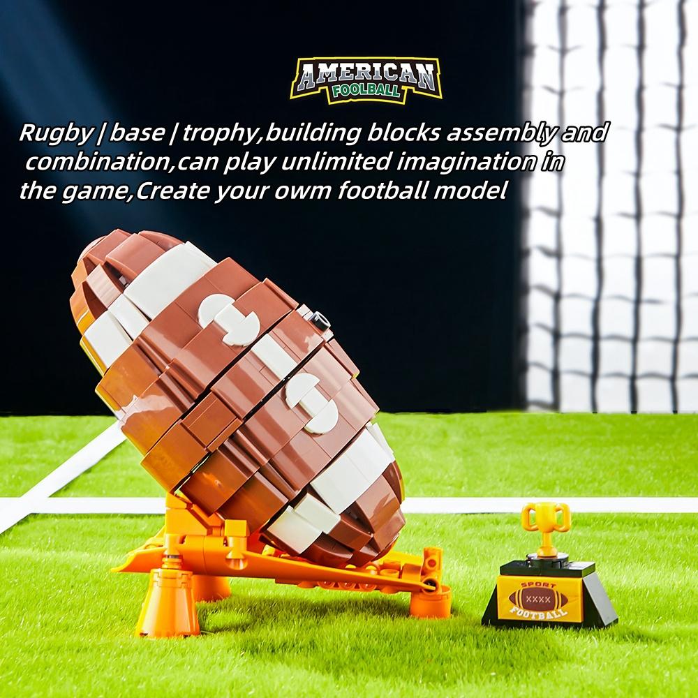 1038Pcs NEW Creative Sports Building Blocks Set American Football Baseball Bricks DIY Desktop Display Gift For Adults Kids